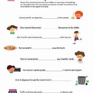 2nd Grade Homophone Worksheets | Education.com