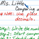 comparing and ordering decimals