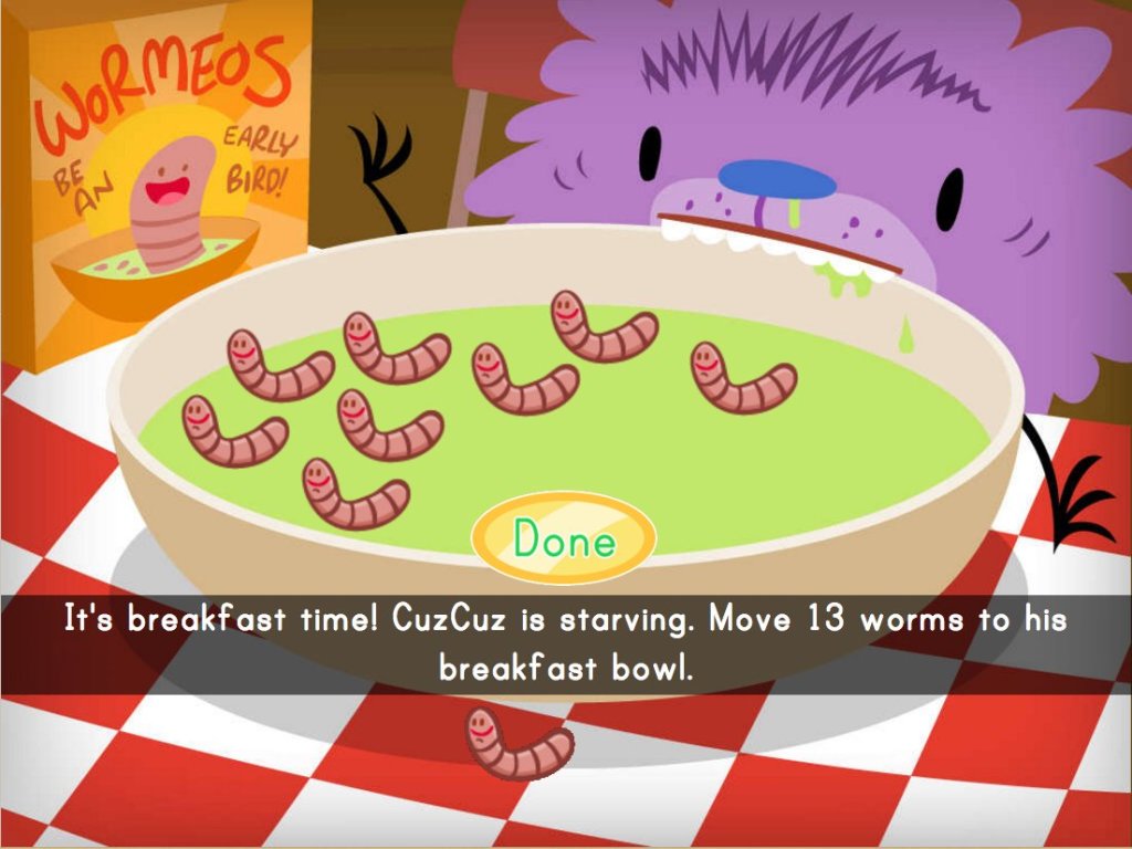 Adding Worms TwoDigit Addition Game Game