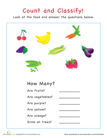 Count, Sort and Classify | Printable Workbook | Education.com