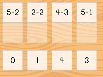 match subtraction facts within 5 game education com