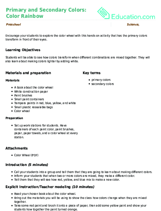 Fine Arts Lesson Plans